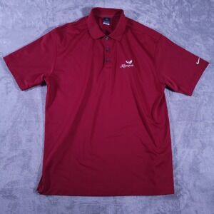 Nike Golf‎ Polo Shirt Mens XL Red Dri Fit UV Short Sleeve Pullover Knit Pullover